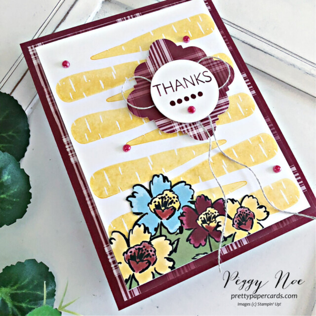Handmade Thank You Card made with the Thanks a Bunch stamp set by Stampin' Up! created by Peggy Noe of Pretty Paper Cards #thanksabunch #thanksabunchstampset #thankyoucard #stampinup #peggynoe #prettypapercards #stampingup #carrotcard