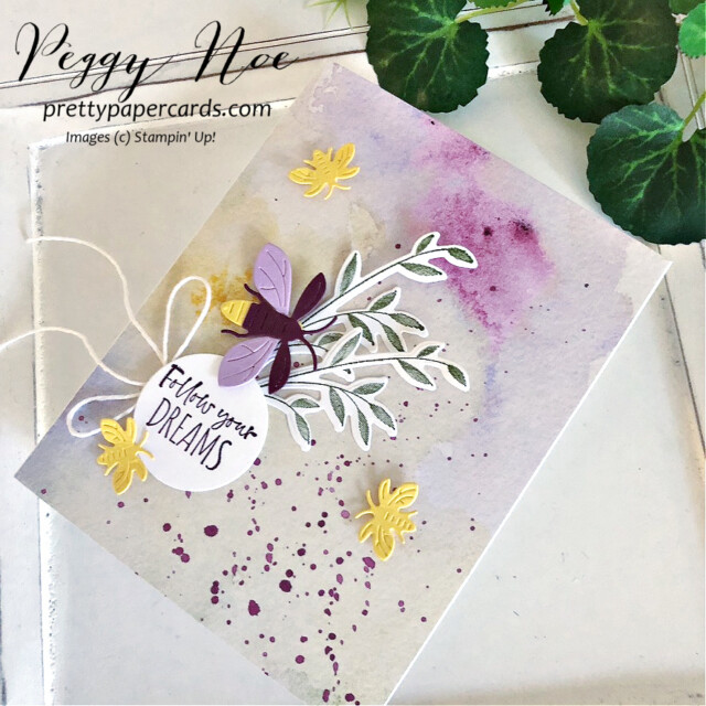 Handmade card made with the Lighting the Way Bundle by Stampin' Up! created by Peggy Noe of Pretty Paper Cards #lightingthewaybundle #daintyflowers #peggynoe #prettypapercards #stampinup #stampinguo #fireflycard #daintyflowerspaper