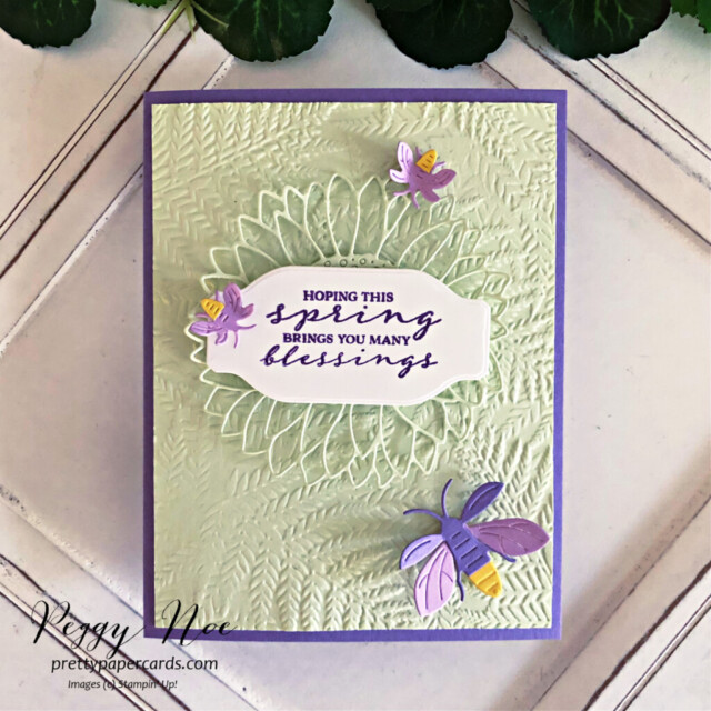 Handmade card made with the Spring Blessings and Lighting the Way stamp sets by Stampin' Up! created by Peggy Noe of Pretty Paper Cards #lightingthewaystampset #springblessingsstampset #peggynoe #prettypapercards #stampinup
