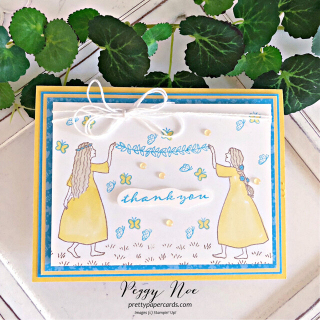 Handmade Thank You Card made with the Spring Blessings Stamp Set by Stampin' Up! created by Peggy Noe of Pretty Paper Cards #springblessingsstampset #peggynoe #prettypapercards #stampinup #thankyoucard