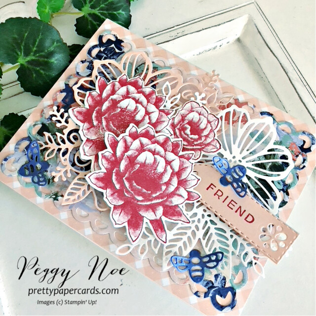Handmade friend card made with the Desert Details Bundle by Stampin' Up! created by Peggy Noe of Pretty Paper Cardd #desertdetailsbundle #palsbloghop #stampinup #peggynoe #prettypapercards #stampingup #Artisticdies #fancyfloradsp